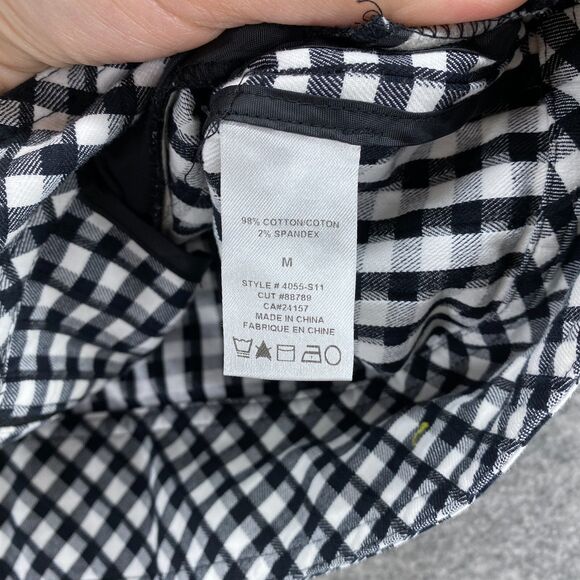 Abbie Mags Top Women M Medium Black Plaid Full Zip Collared Cotton Sleeveless - Picture 8 of 9